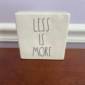 Rae Dunn Cream 'Less is More' Block